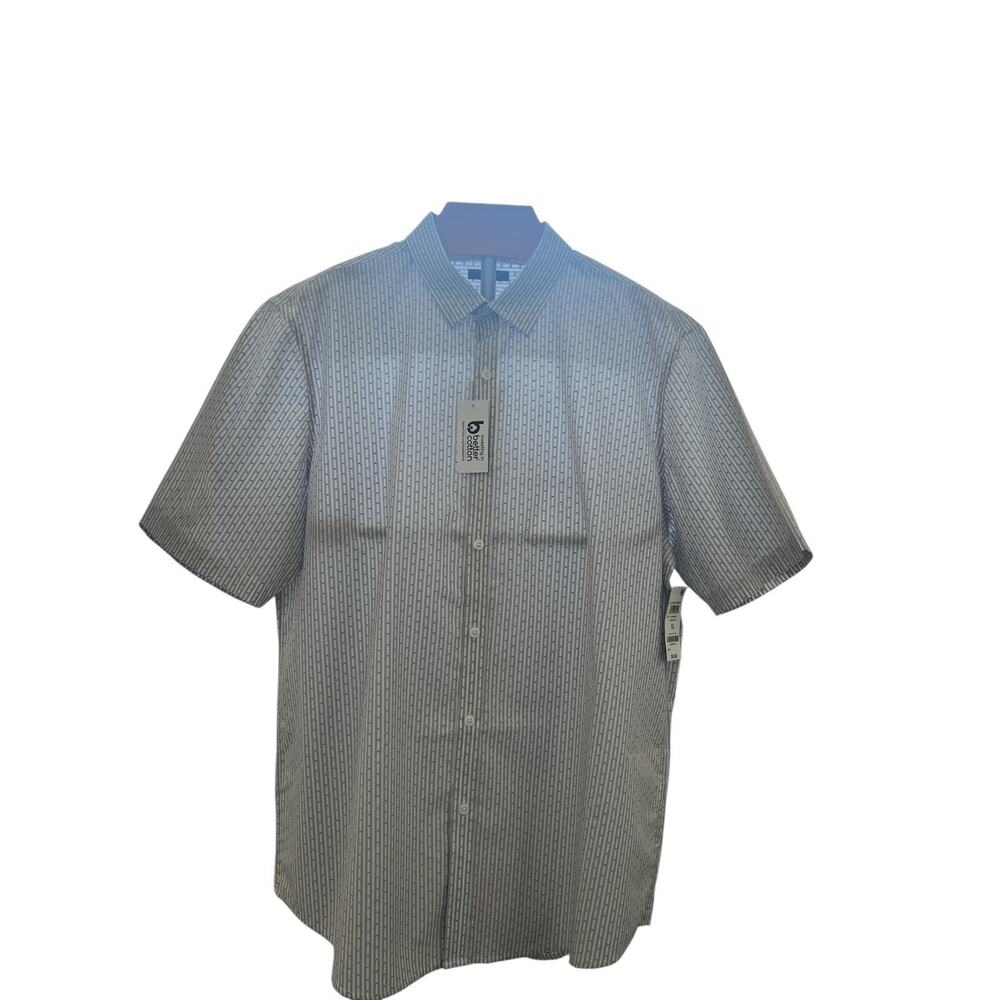 Alfani Men’s Short Sleeve Shirt Size XL – Bright White, 100% Cotton